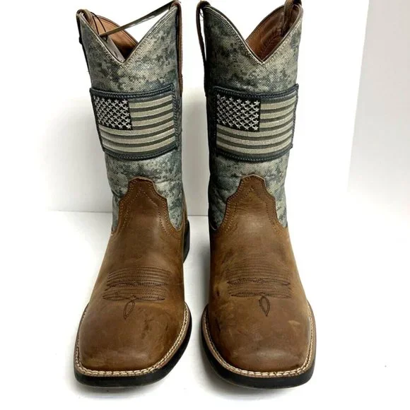 Ariat Mens Sport Patriot Western Boot Distressed Brown Size M